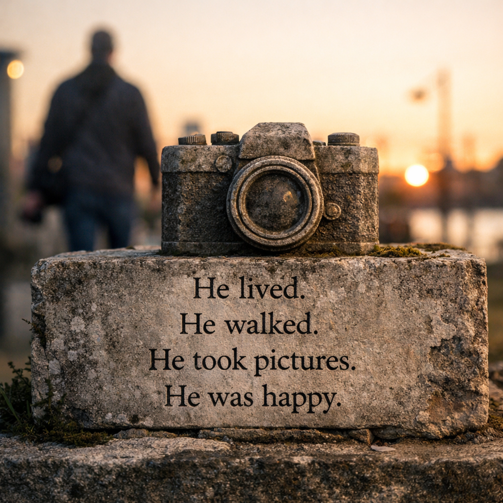 My Epitaph on my virtual head stone.